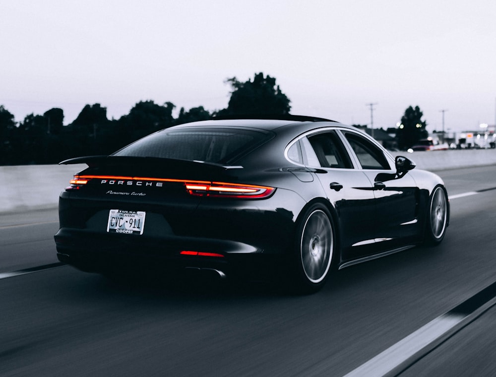 Car driving on an open road